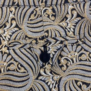 Etcetera Black and Gold Wide Leg Pants with Baroque Jacquard